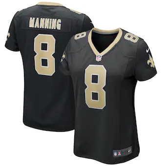 womens nike archie manning black new orleans saints game re